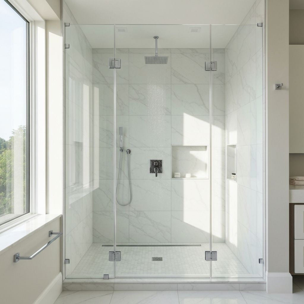 Luxurious bathroom remodel with walk-in shower