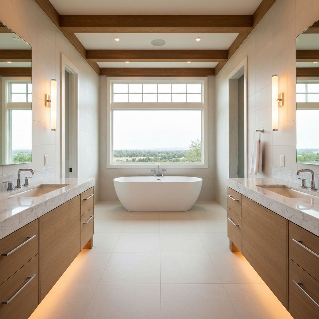 Elegant master bathroom with soaking tub